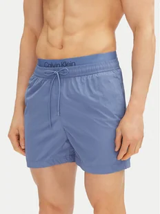 Calvin Klein Swimwear Szorty kąpielowe KM0KM01104 Niebieski Regular Fit - Kąpielówki męskie - miniaturka - grafika 1