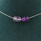 Łańcuszki - Kamienie i minerały. 2 Naszyjnik z pereł ametystowych z Brazylii. Łańcuszek ze stali nierdzewnej Naszyjnik dla kobiet, mężczyzn. Możliwość dostosowa.. - miniaturka - grafika 1