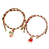 Bransoletki - Bransoletka dla Par 2 SZT Czerwona Świąteczna Przyjaźni na Prezent Święta - miniaturka - grafika 1