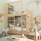 Szafy i szafki dla dzieci - Łóżko piętrowe ze sklejki Adventure loft - miniaturka - grafika 1