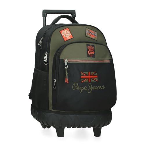 Pepe Jeans Ponder Plecak szkolny Czarny 32x43x21 cms Poliester 28,9L by Joumma Bags, Czarny (Black), Talla única, plecak szkolny