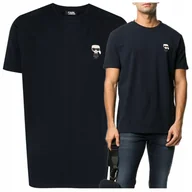 Koszulki męskie - koszulka karl lagerfeld t-shirt meski granatowy PREMIUM r.M - miniaturka - grafika 1
