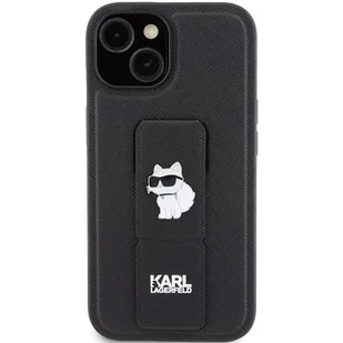 Etui Karl Lagerfeld KLHCP15MGSACHPK Apple iPhone 15 Plus / 14 Plus hardcase Gripstand Saffiano Choupette Pins czarny/black - Etui i futerały do telefonów - miniaturka - grafika 4