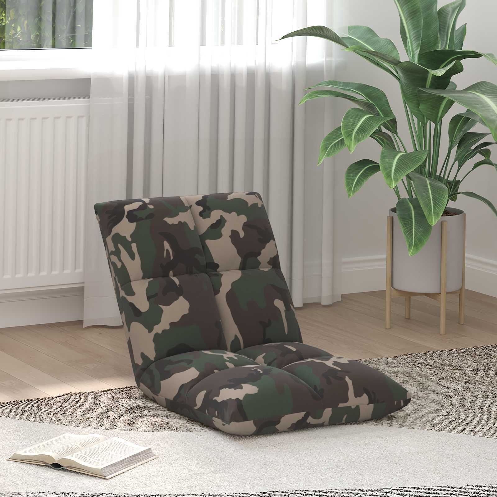 vidaXL vidaXL Krzesło na podłogę Zielony wojskowy 50 x 61 x 57 cm tkanina