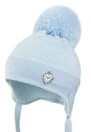Czapki dla dzieci - Czapka niemowlęca na zimę TABASCO z pomponem niebieski - miniaturka - grafika 1