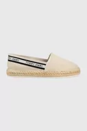 Espadryle damskie - Tommy Jeans espadryle TJW FLATFORM WEBBING kolor beżowy EN0EN02362 - miniaturka - grafika 1