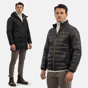 Kurtka Męska Zimowa 2w1 Parka Z Kapturem Funkcjonalna Pikowana Czarna Repablo L 52 - Kurtki męskie Kurtka Męska Zimowa 2w1 Parka Z Kapturem Funkcjonalna Pikowana Czarna Repablo L 52 - Kurtki męskie - miniaturka - grafika 1