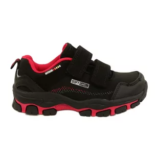 Buty Sportowe softshell American Club WT14/22 czarne czerwone - Buty dla dziewczynek - miniaturka - grafika 1