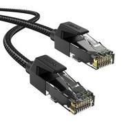 Kable miedziane - Ugreen UGREEN NW135 Kabel sieciowy w oplocie Ethernet RJ45 Cat.6 U/UTP 1m czarny 70678 - miniaturka - grafika 1