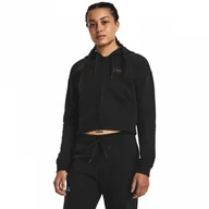 Bluzy damskie - Damska bluza treningowa rozpinana z kapturem Under Armour Project Rock HW Terry FZ - czarna - miniaturka - grafika 1