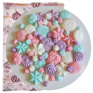 Posypka ozdoby na tort bezy dekoracje urodzinowe kolorowe beziki mix 100g - Dodatki do ciast w proszku - miniaturka - grafika 1