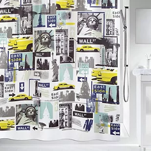 Spirella spirella materiałowa zasłona prysznicowa Big Apple, materiału, multicolor, 180 x 200 cm 10.19024 - Zasłony prysznicowe - miniaturka - grafika 1