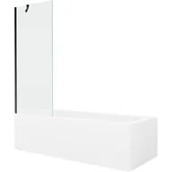 Wanny - Mexen Vega wanna prostokątna 180 x 80 cm z obudową i parawanem 1-skrzydłowym 70 cm, transparent, czarny - miniaturka - grafika 1