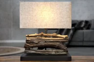 Lampy stojące - Invicta Interior Lampa stołowa Nature Horizontal beżowa 40cm 19477 - miniaturka - grafika 1