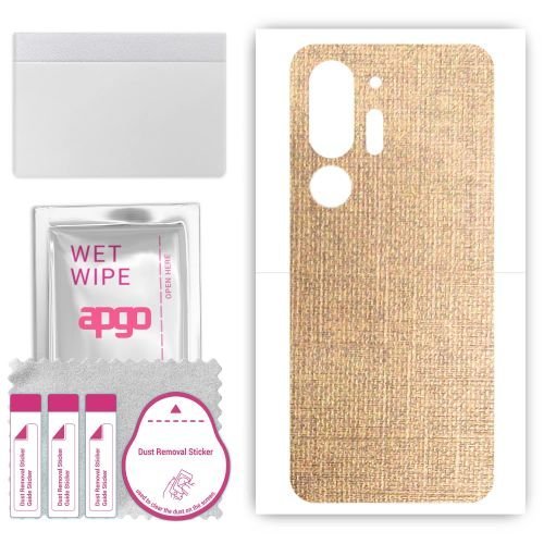 folia naklejka skórka strukturalna na TYŁ do HTC U24 Pro - Tkanina Denim Beżowy - apgo SKINS