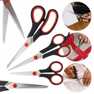 Nożyczki Domowe Kuchenne Biurowe Ostre Nierdzewne Do Papieru Tkanin X3 - Nożyczki - miniaturka - grafika 1