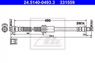 Przewody hamulcowe - Przewód hamulcowy elastyczny ATE 24.5140-0493.3 - miniaturka - grafika 1