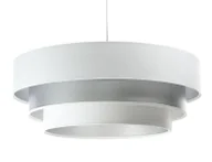 Lampy sufitowe - Biało-srebrna welurowa lampa wisząca - S443 C2-T71 - miniaturka - grafika 1