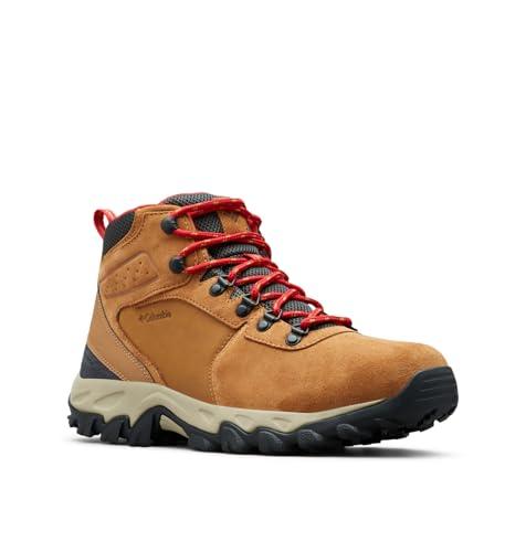 Columbia Newton Ridge Plus 2 zamszowe buty trekkingowe męskie ze średnim stanem, Łoś góra czerwony, 41 EU
