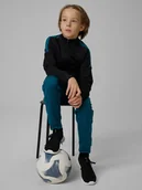 Bluzy dla chłopców - 4F Bluza sportowa regular bez kaptura chłopięca - czarna 158/164 (12-14 lat) - miniaturka - grafika 1