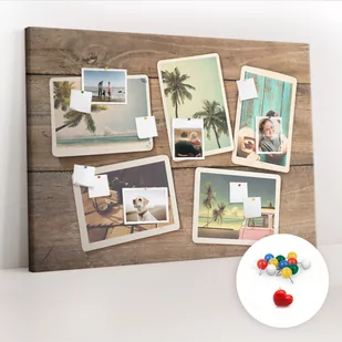 Duża Tablica, Korek 100x140 cm Wzór Zdjęcia polaroidowe + Pinezki Kolorowe - Tablice i flipcharty - miniaturka - grafika 1