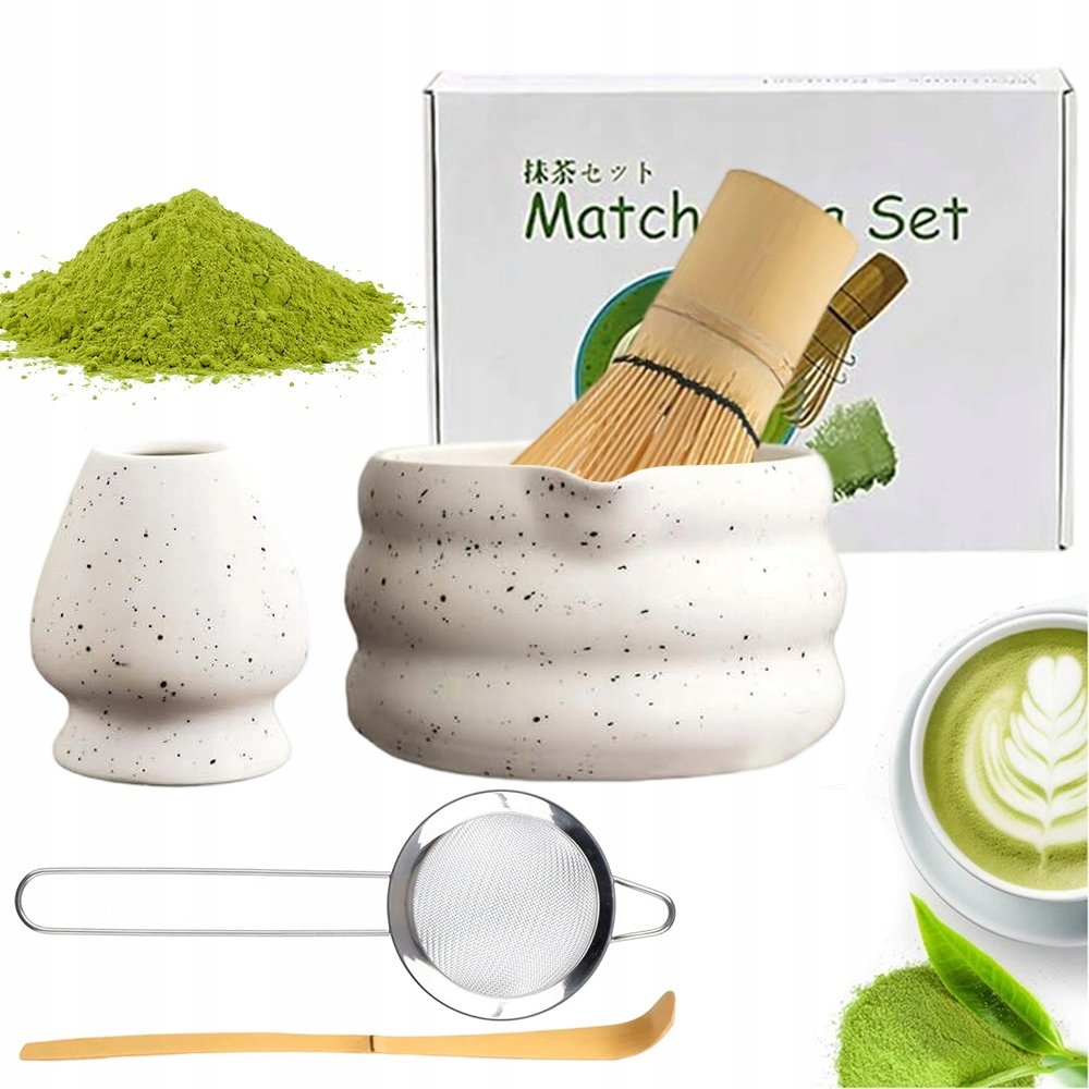 Zestaw Do Matchy Chasen Miotełka 5W1 Ceramika Idealny