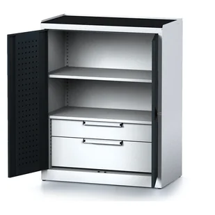 Alfa 3 Szafa warsztatowa MECHANIC, 1170 x 920 x 500 mm, 1 półki, 2 szuflady, antracytowe drzwi 1262696 - Szafy i regały magazynowe - miniaturka - grafika 1