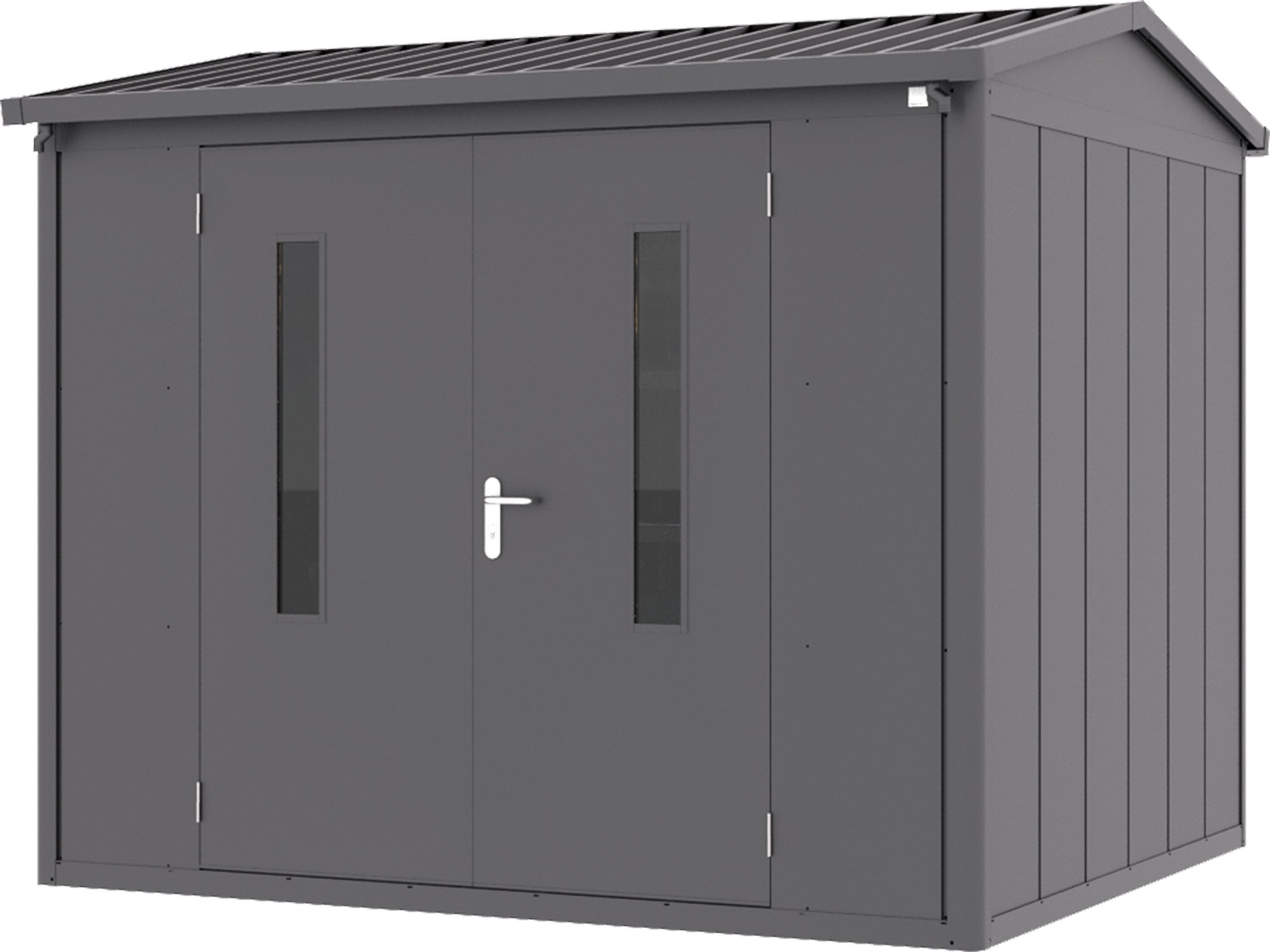 GFP Primeyard domek narzędziowy metalowy 263x228x231 cm domek ogrodowy dach dwuspadowy antracyt