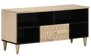 Drewniana szafka pod tv z czarnymi wstawkami A9-D40 - Szafki RTV - miniaturka - grafika 1