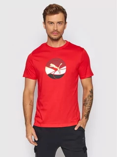 Koszulki męskie - Puma T-Shirt As Graphic 846135 Czerwony Regular Fit - grafika 1