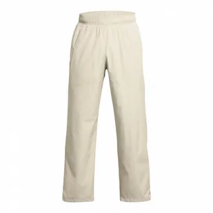 Męskie spodnie treningowe Under Armour UA Rush Woven Pants - beżowe - UNDER ARMOUR - Spodnie sportowe męskie - miniaturka - grafika 1