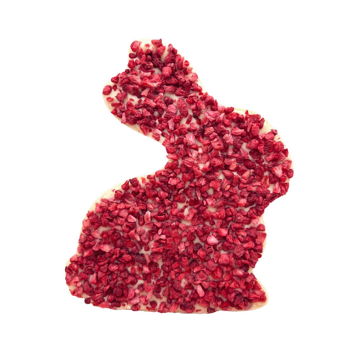 Wielkanocny Zając z białej czekolady, z malinami (80g)
