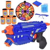Klocki - Pistolet Shotgun 2w1 + Naboje piankowe żelowe Tarcza Okulary Puszki ZA5564 - miniaturka - grafika 1