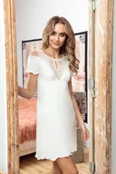 Bielizna nocna - Eldar Naomi Koszulka nocna z łezką Ecru L - miniaturka - grafika 1