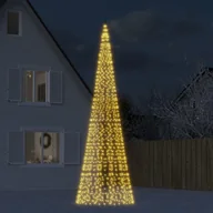 Oświetlenie świąteczne - vidaXL Choinka z lampek, na maszt, 1534 ciepłe białe LED, 500 cm - miniaturka - grafika 1