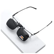 Akcesoria do okularów - Czarne nakładki przeciwsłoneczne polaryzacyjne na okulary korekcyjne NA-146 - miniaturka - grafika 1