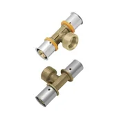 Łączniki, trójniki, kształtki - Trójnik KAN-therm Press z pierścieniem zaprasowywanym z GZ 25xG3/4"x25 - miniaturka - grafika 1