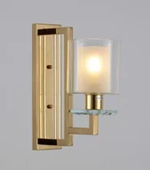 Lampy ścienne - MANHATTAN W1 elegancki kinkiet złoty ze szklanymi rurkami ozdobnymi 1xE27 - miniaturka - grafika 1