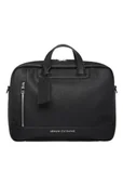 Torby męskie - Armani Exchange Men's Essential, Capri, Double Zip Briefcase, Black, czarny - miniaturka - grafika 1