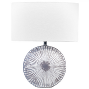 Lampy stojące - Lampa stołowa ceramiczna klosz walec szara YUNA Lumarko  - miniaturka - grafika 1