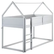 Łóżka dla dzieci i młodzieży - Łóżko na antresoli Domek Drewno DIENNE 90 x 200 cm Szary - miniaturka - grafika 1