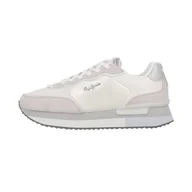 Trampki damskie - Pepe Jeans Damskie trampki RUSPER SHINE, białe (białe), rozmiar 38, biały, 5 UK - miniaturka - grafika 1