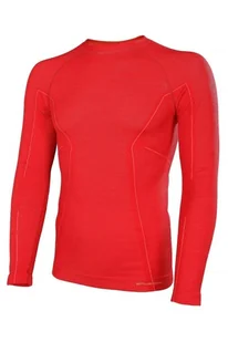 Bluza termoaktywna męska Brubeck Active Wool LS12820 czerwony - Bluzy sportowe męskie - miniaturka - grafika 1