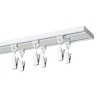 Karnisze - Szyna sufitowa DECASTYL z żabkami podwójna 200 cm Biały - miniaturka - grafika 1