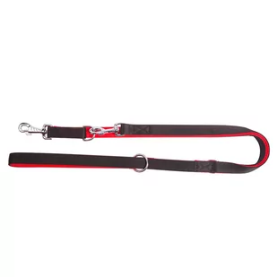 Dingo Smycz Taśma Polipropylenowa Przedłużana Podwójnie Zszywana 2Cm/120-220Cm Czarno-Czerwona - Smycze dla psów - miniaturka - grafika 1