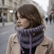 Apaszki i szaliki damskie - Komin otulacz ręcznie robiony alpaka jedwab - miniaturka - grafika 1