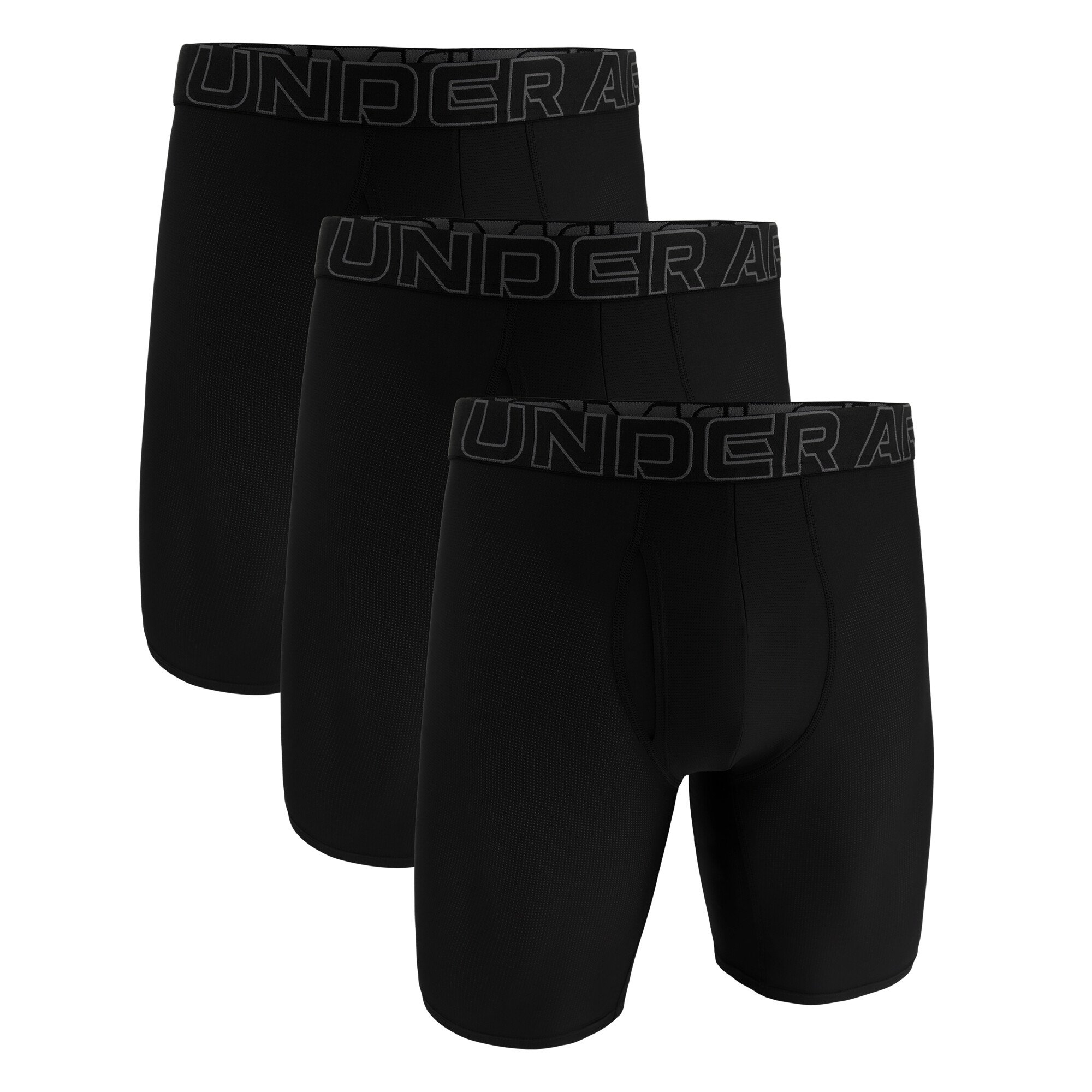 Bokserki męskie Under Armour Perf Tech Mesh Solid 9in 3Pack Black XL