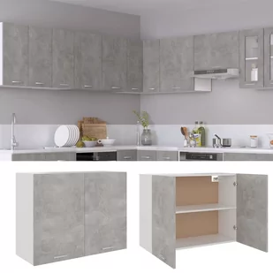 vidaXL Szafka kuchenna, szarość betonu, 80x31x60 cm, płyta wiórowa 801280 - Szafki kuchenne - miniaturka - grafika 1