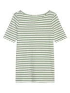 Koszulki i topy damskie - Marc O´Polo Koszulka w kolorze turkusowo-kremowym - miniaturka - grafika 1