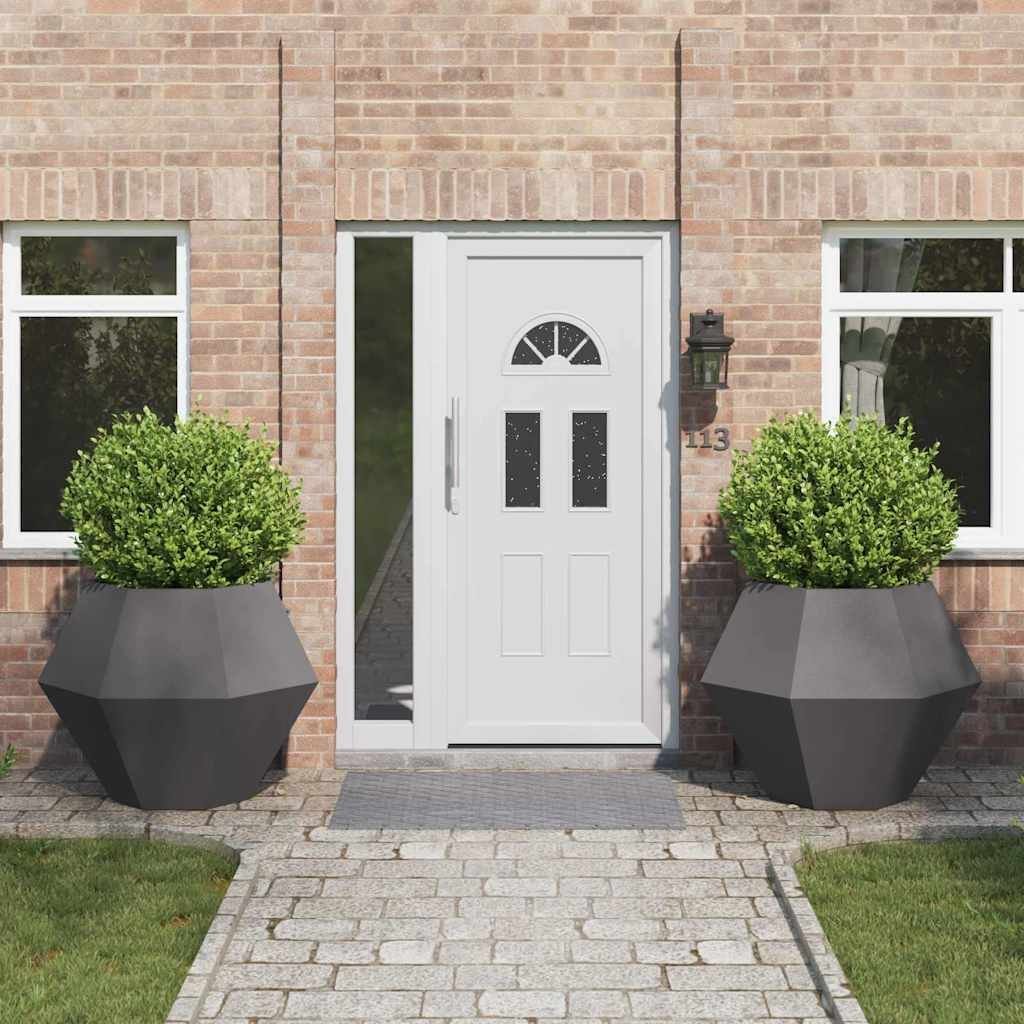 vidaXL Donica 2 pcs Czarny 100 x 100 x 80 cm Stal